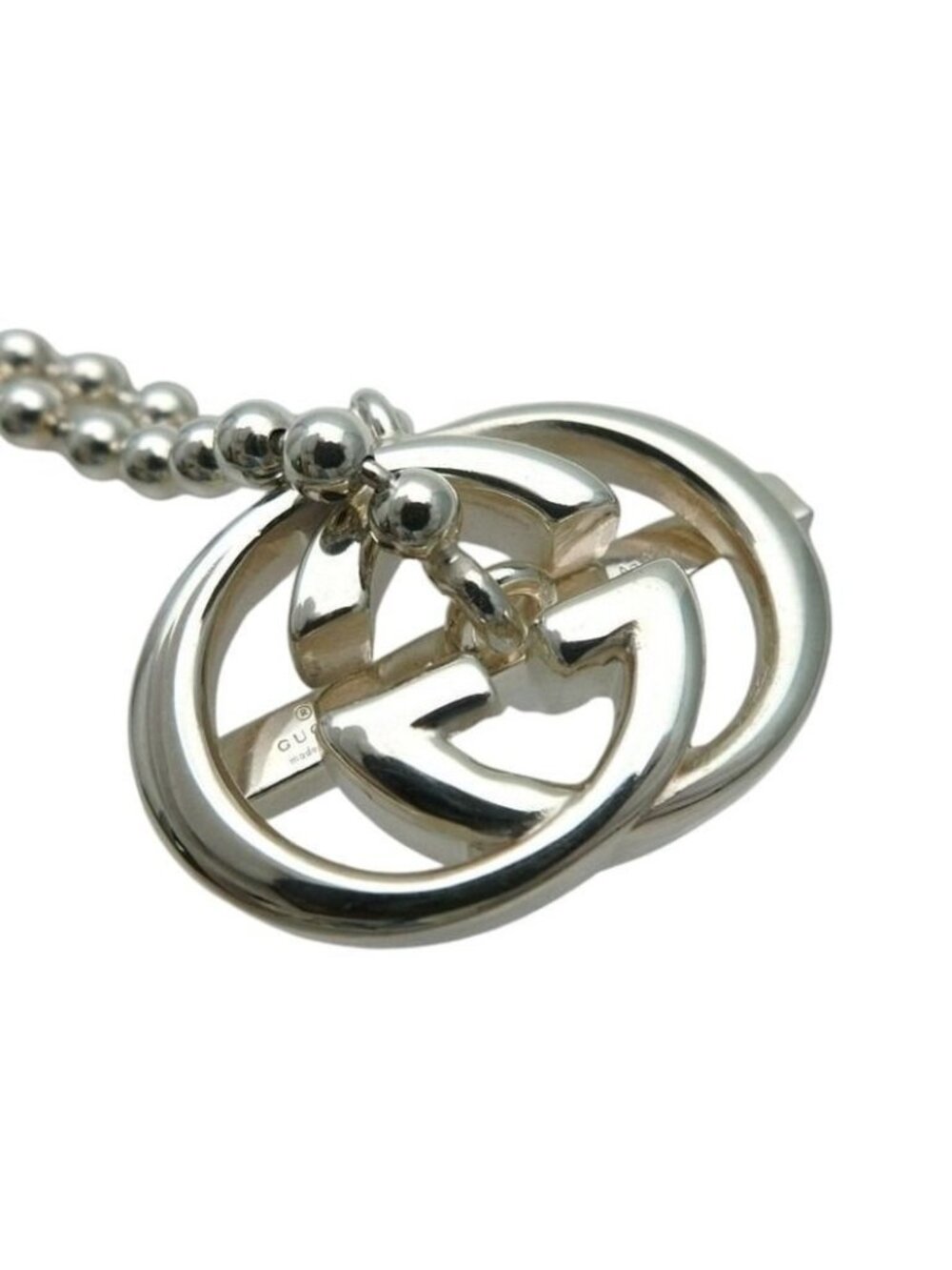 Gucci Necklace Interlocking Ball Chain Silver Choker - Picture 6 of 8